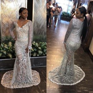 Crystalized Silver Prom Gown